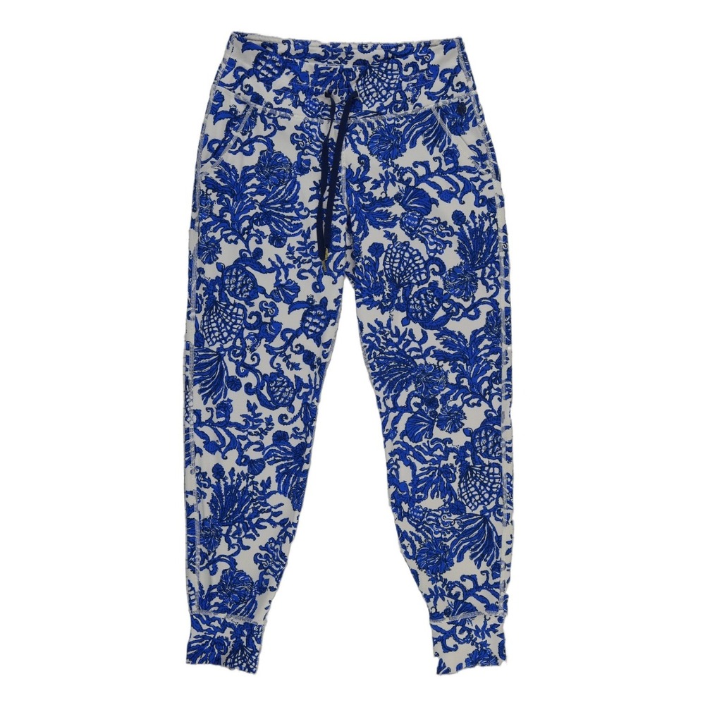 Lilly Pulitzer Luxletic Joggers Pants Women's Size Medium Blue Sea Turtle